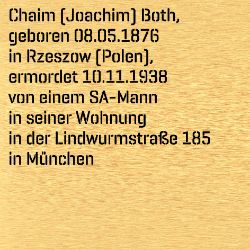 Joachim Chaim Both, Geburtsdatum:: 08.05.1876, Geburtsort:: Rzeszow , Galizien, Todesdatum:: 10.11.1938, Todesort:: München