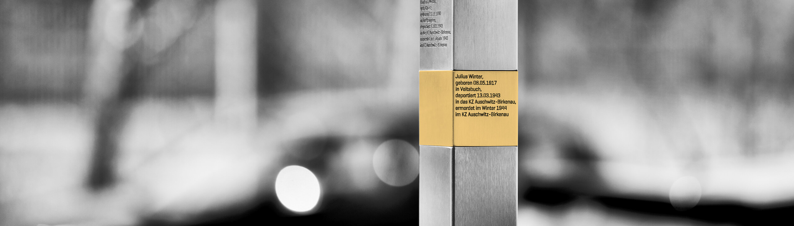 Stele with Memorial Sign for Julius Winter
