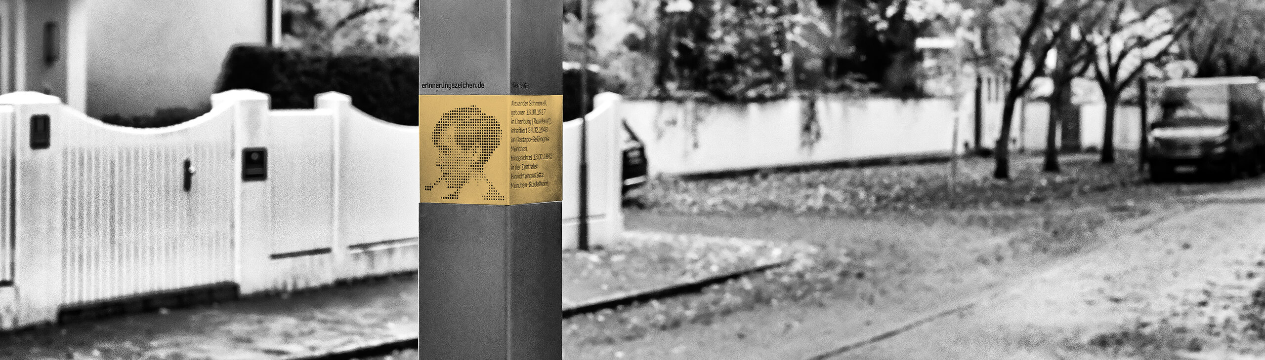 Stele with Memorial Sign for Alexander Schmorell