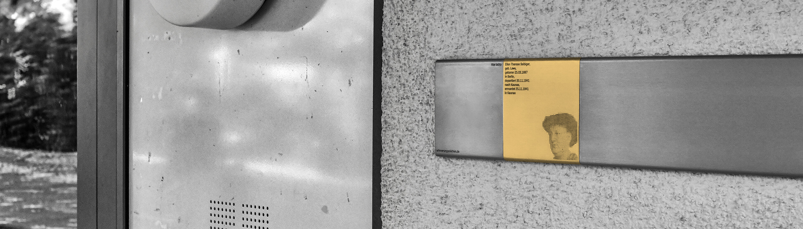 Plakette with Memorial Sign for Ellen Selbiger