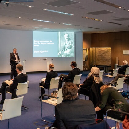 Commemorative event for August Liebmann Mayer