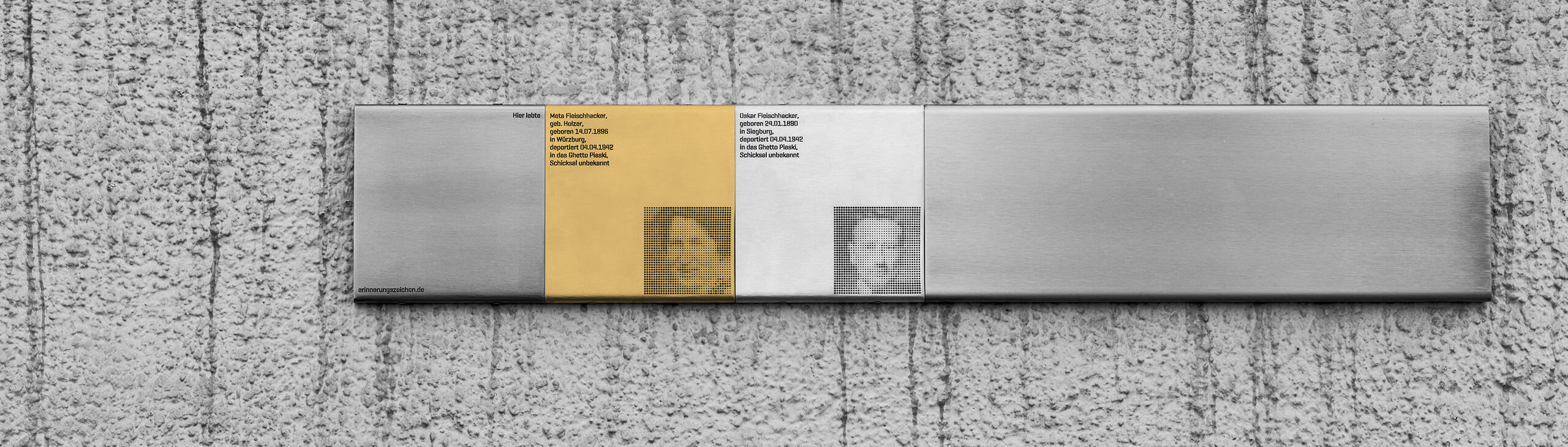 Plakette mit Erinnerungszeichen für Meta Fleischhacker