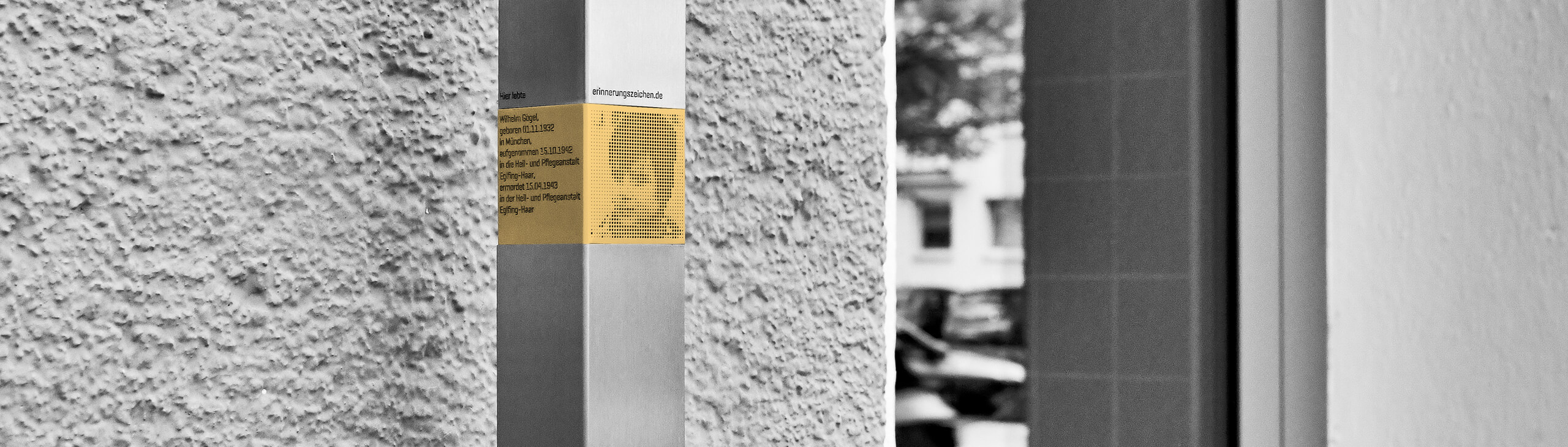 Stele with Memorial Sign for Wilhelm Gögel