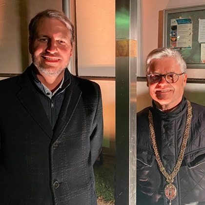 Bürgermeister Matthias Kohlmayer (Landau a.d. Isar) und Stadtrat Winfried Kaum