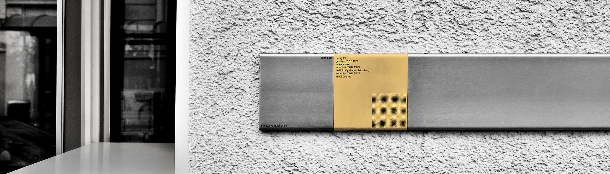 Plakette mit Erinnerungszeichen für Georg Pöltl