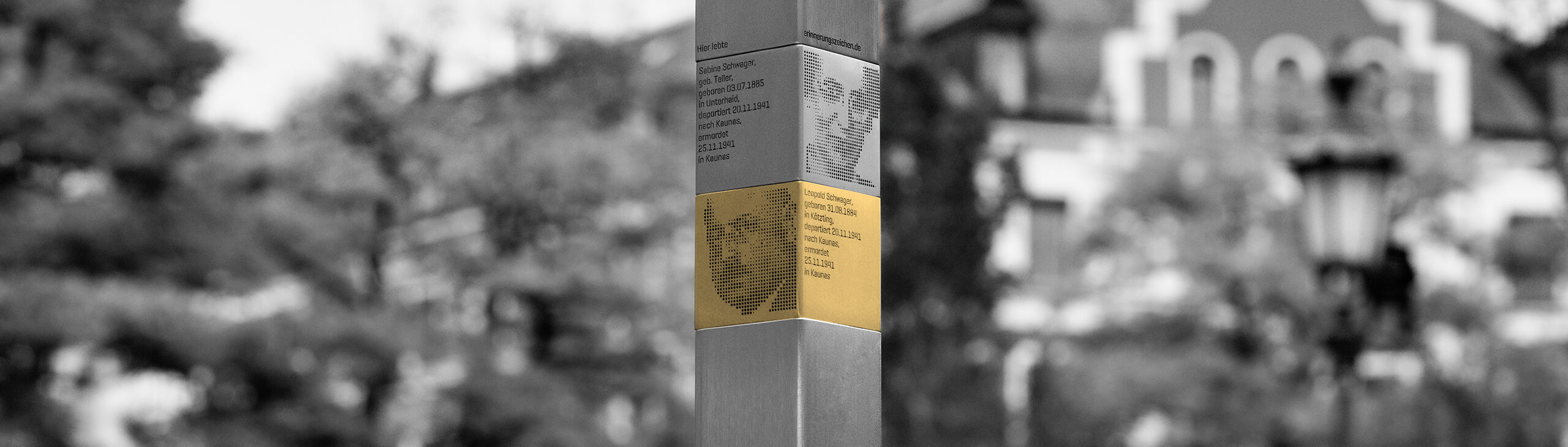 Stele with Memorial Sign for Leopold Schwager